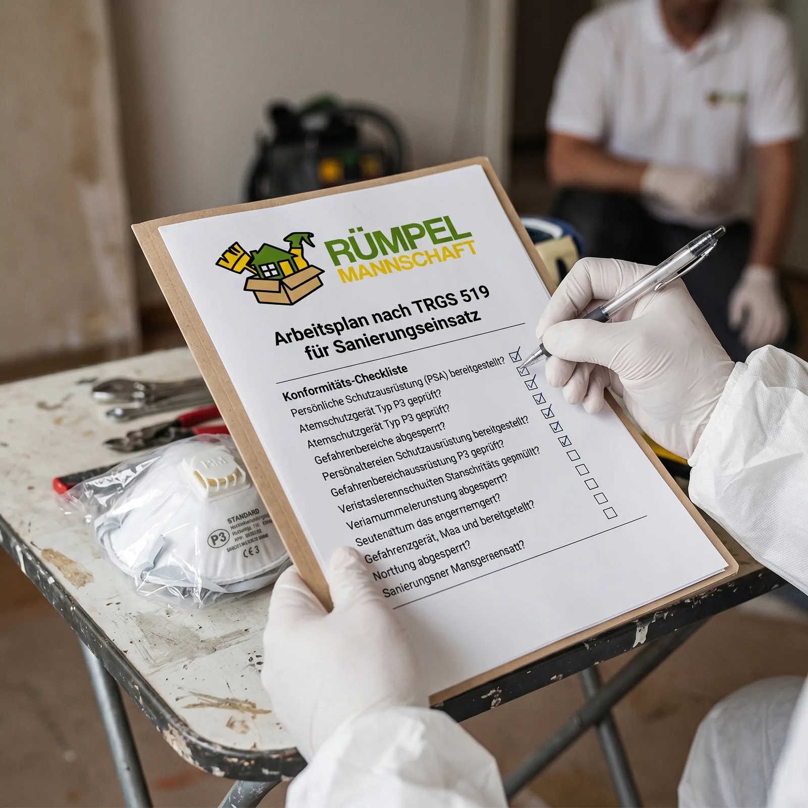 Arbeitsplan und Abbruchanweisung nach TRGS 519 in NRW, KI-generiertes Symbolbild