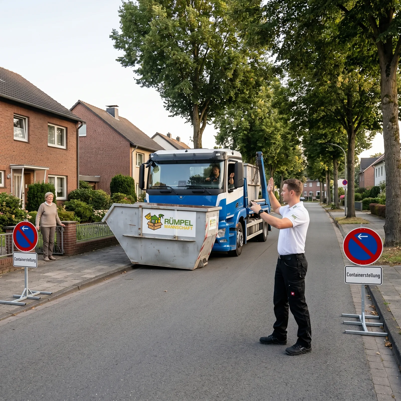 Fachgerechte Entsorgung und Abtransport per Transporter in NRW, KI-generiertes Symbolbild
