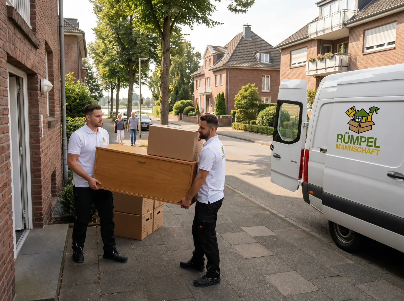 Team der Rümpelmannschaft räumt Möbel in Meerbusch
