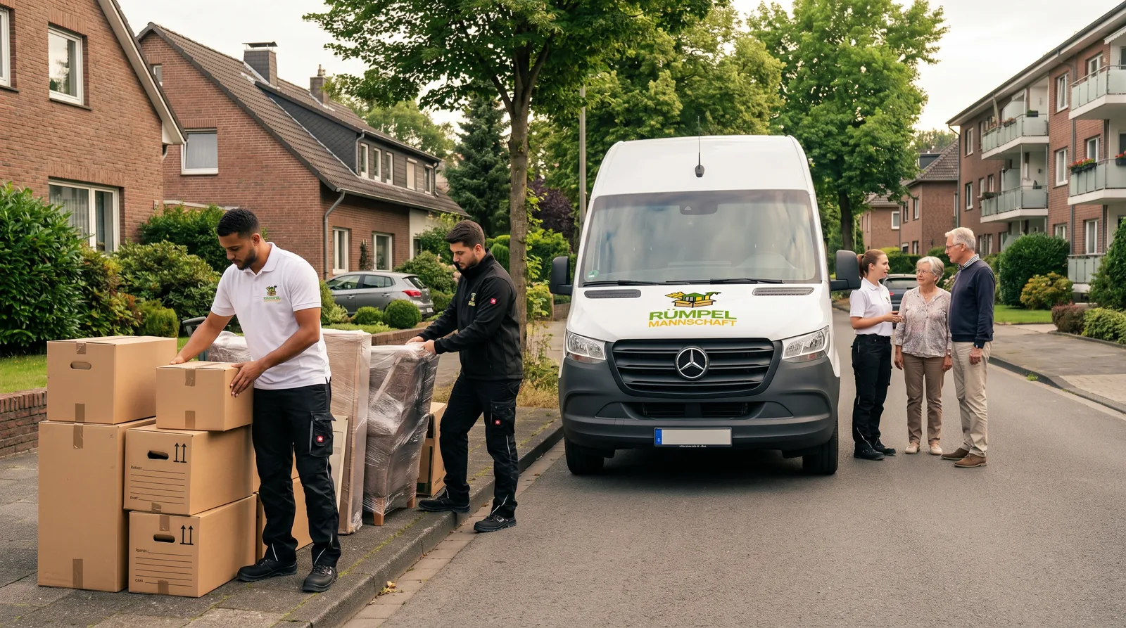 Umzug mit Transporter der Rümpelmannschaft in Meerbusch