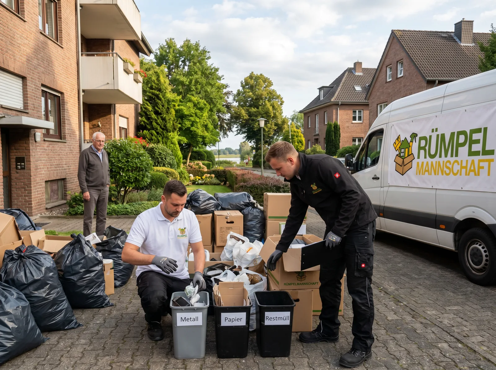 Sortierung und Abtransport bei einer Messie-Entrümpelung in Meerbusch
