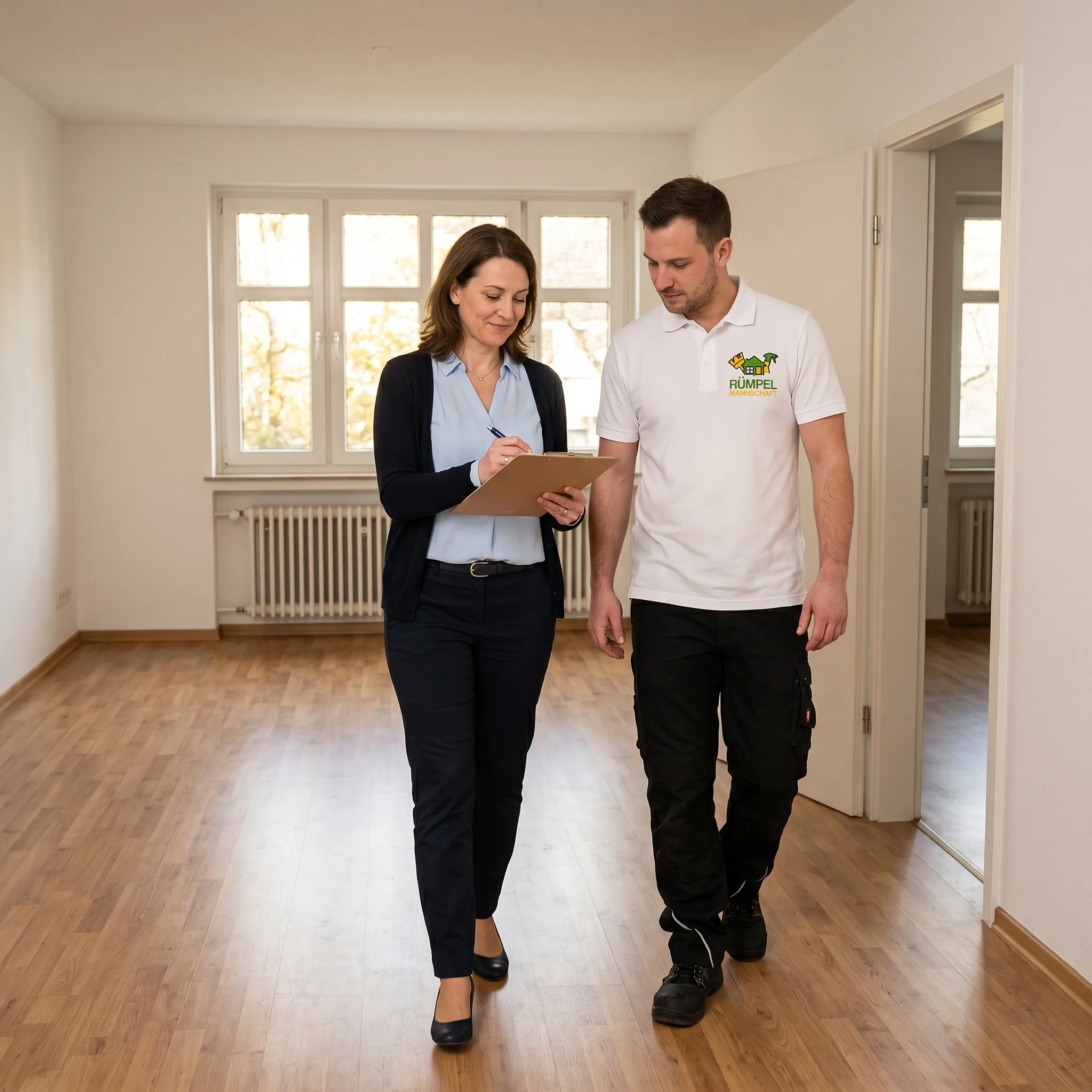 Endabnahme und Übergabe der besenrein entrümpelten Wohnung in Mettmann