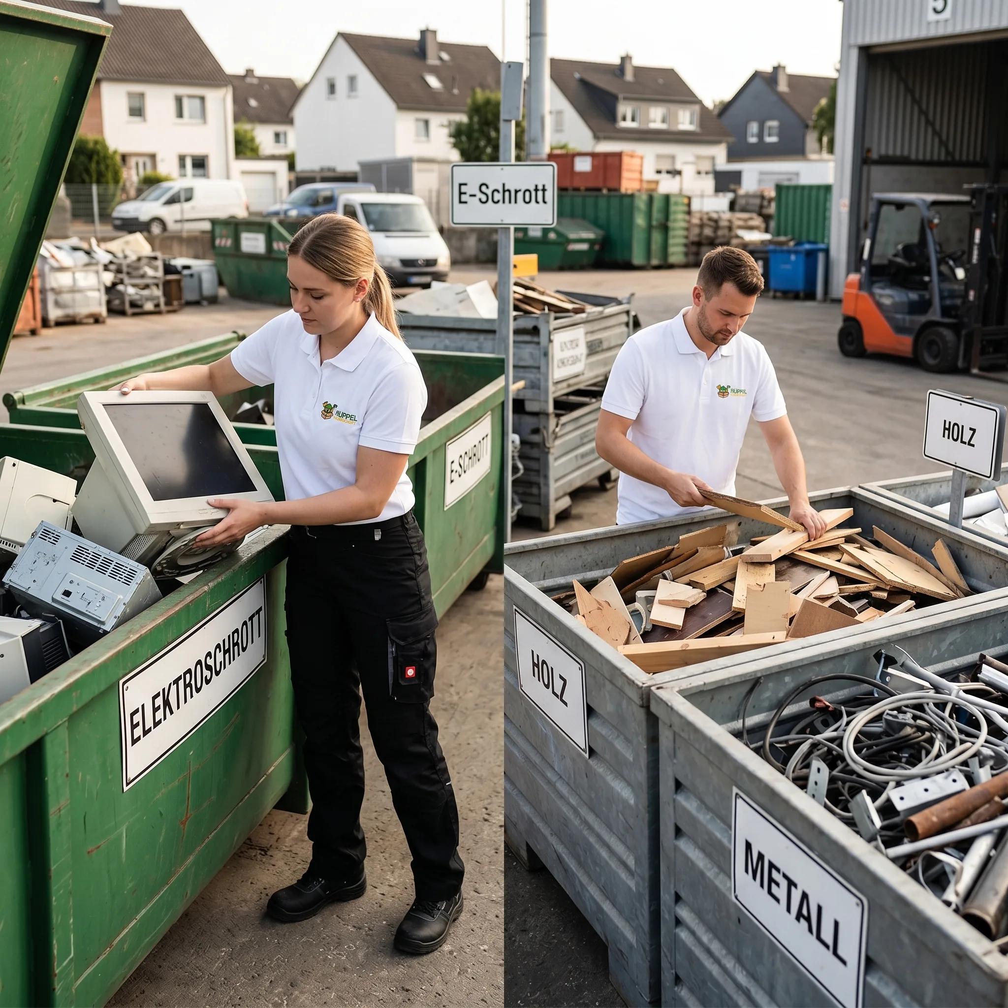 Fachgerechte Entsorgung mit Sortierung von Elektroschrott, Holz und Metall in Mettmann