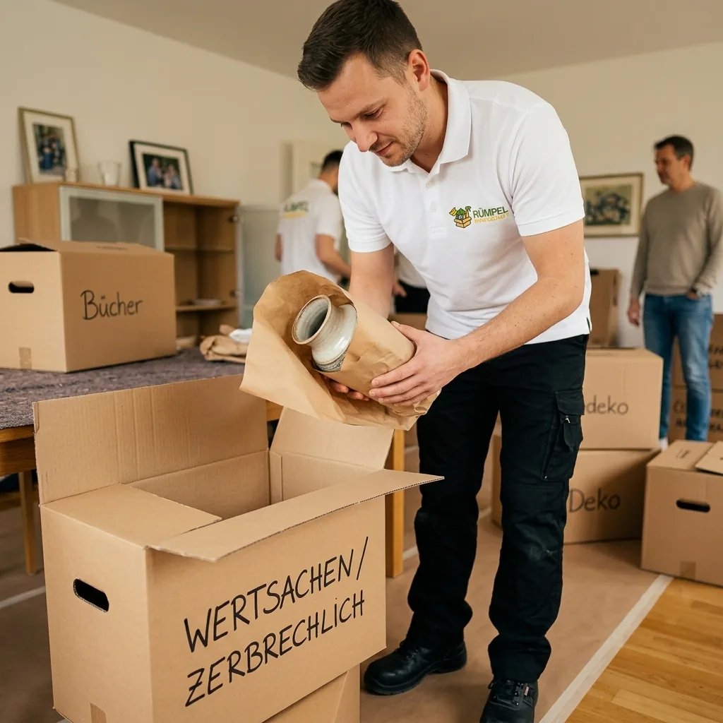 Sorgfältige Verpackung von Wertsachen am Räumungstag in Mettmann