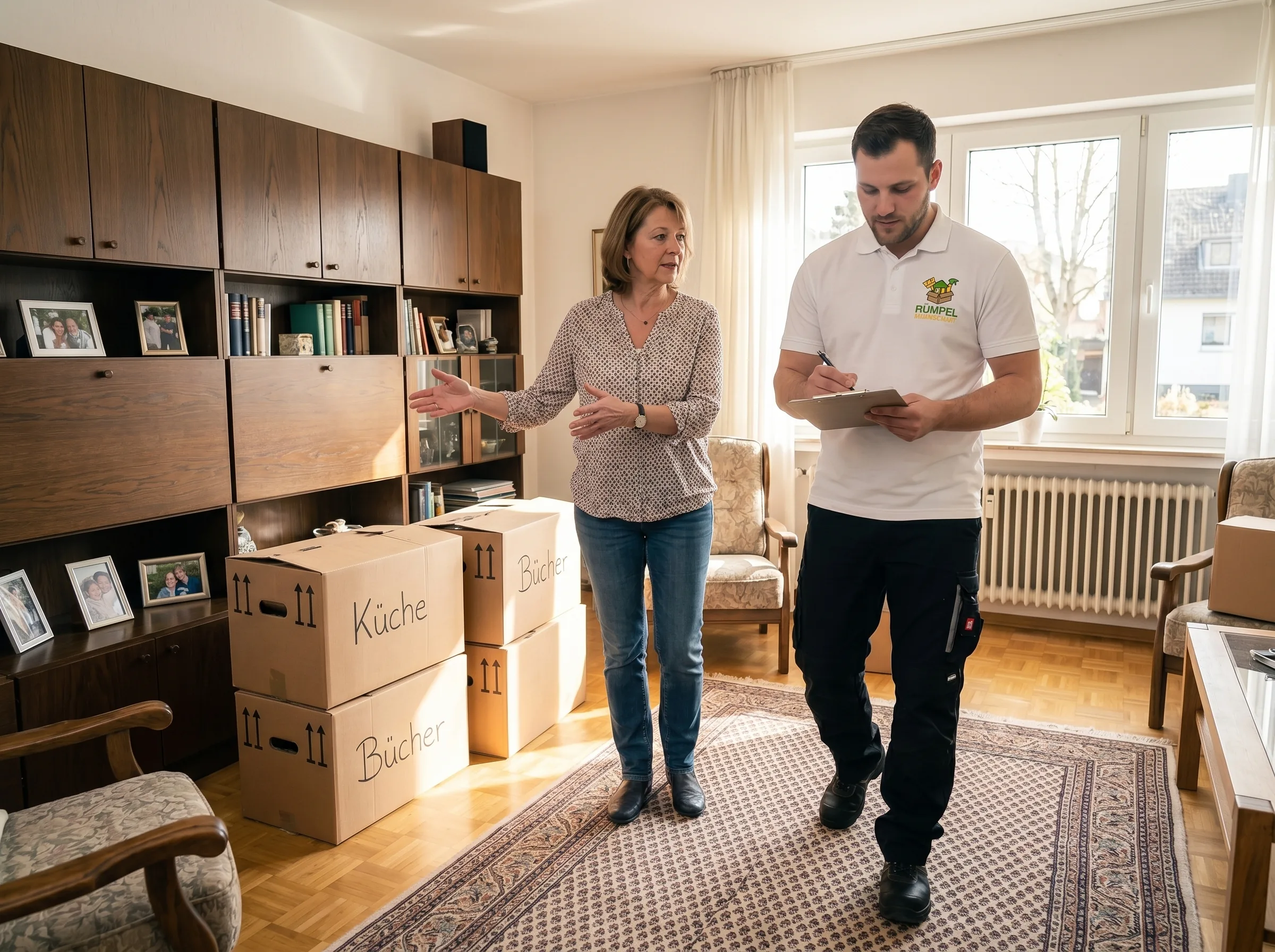 Vor-Ort-Besichtigung und Inventar-Aufnahme im Wohnzimmer in Mettmann