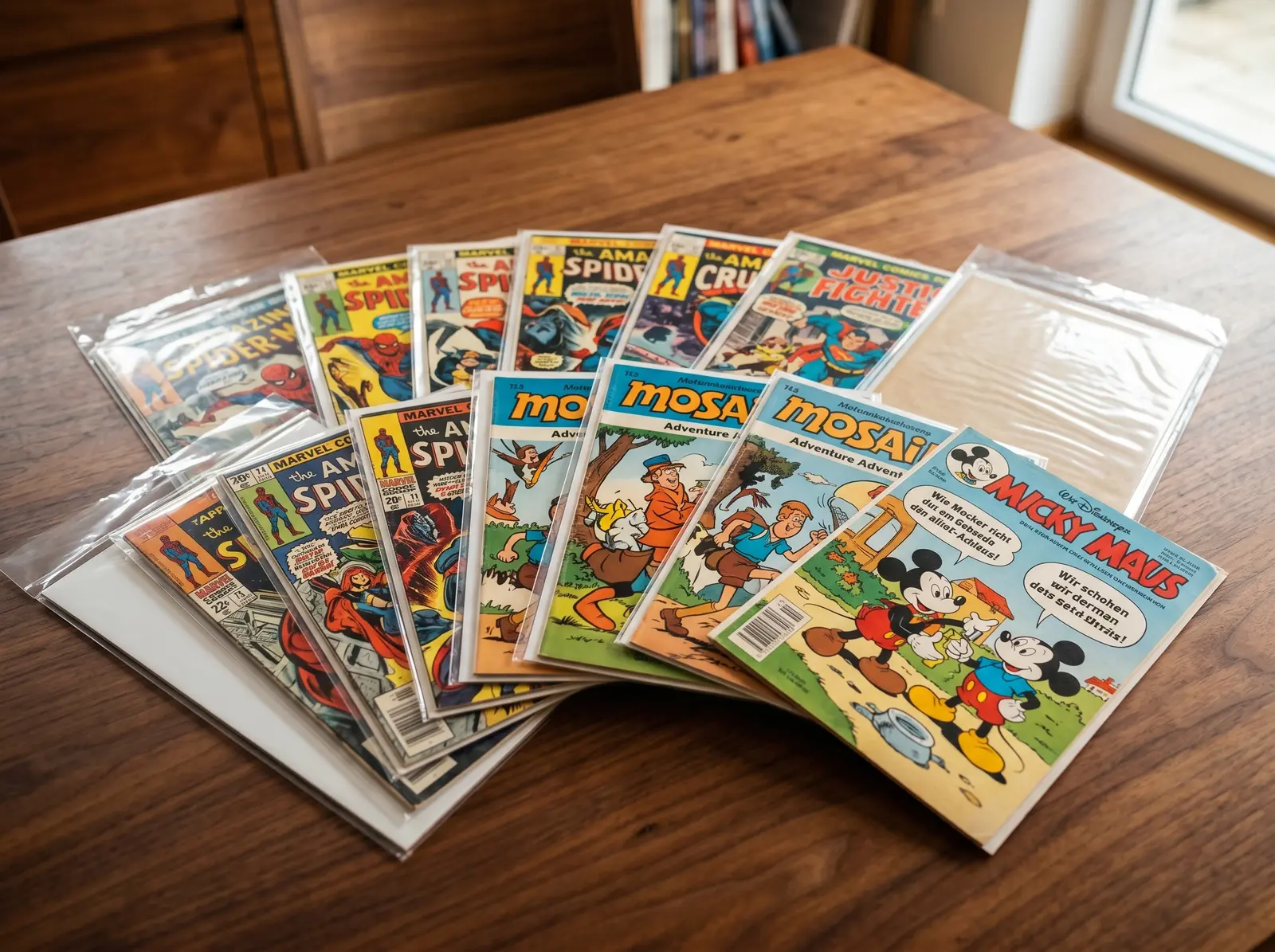 Comic-Hefte in Schutzhüllen werden zum Ankauf gesichtet