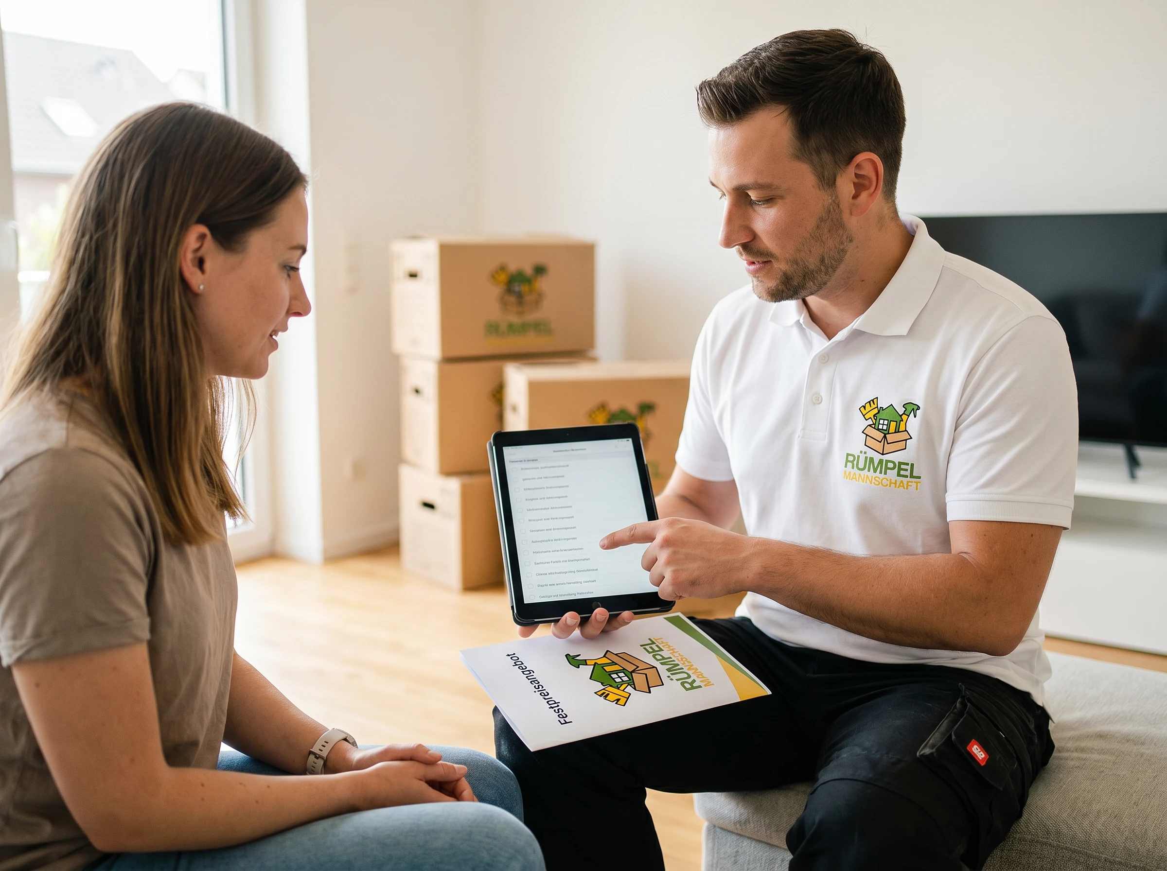 Festpreis-Angebot auf Tablet nach Besichtigung in Erkrath
