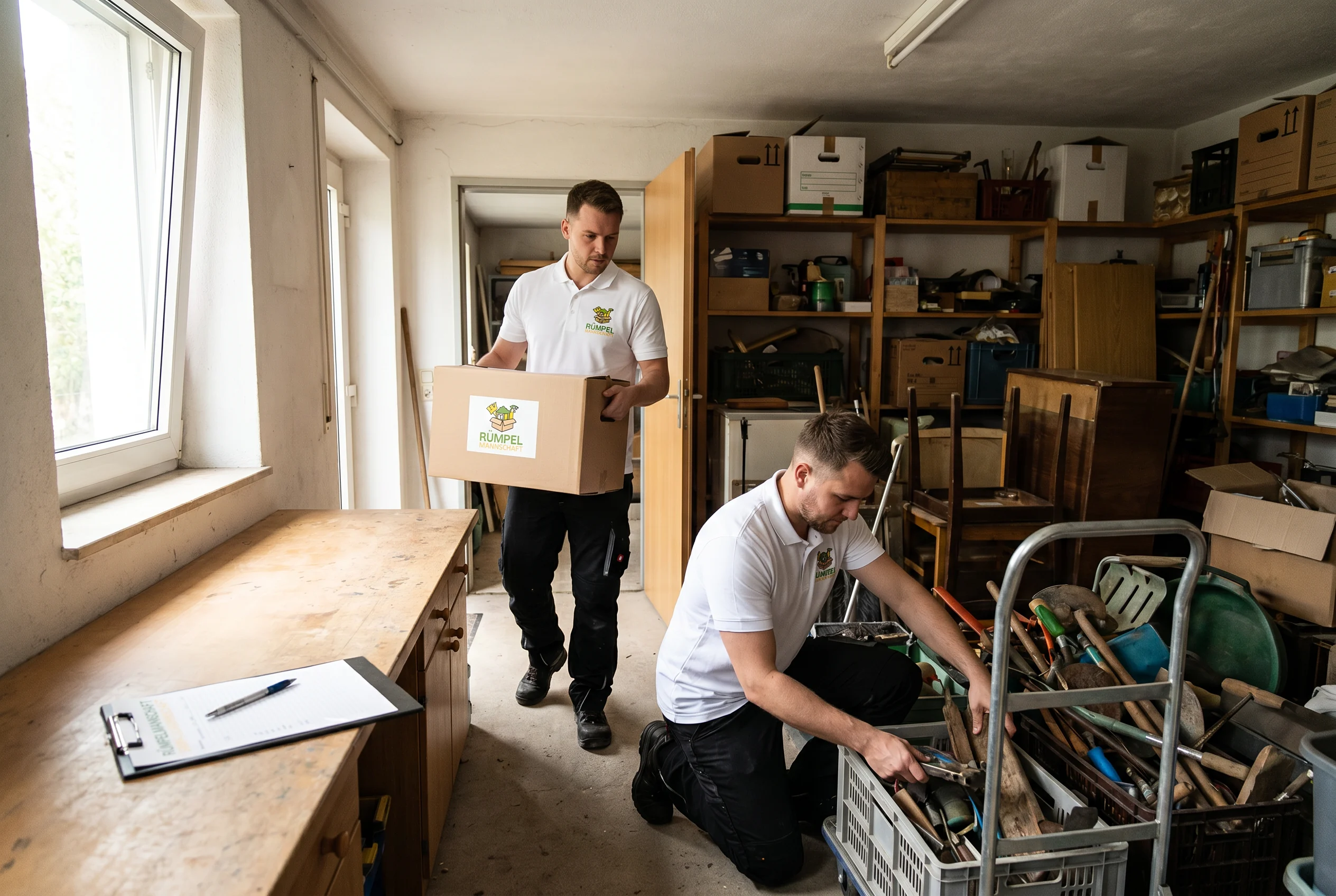 Keller-Garage vor diskreter Messie-Entrümpelung in Erkrath