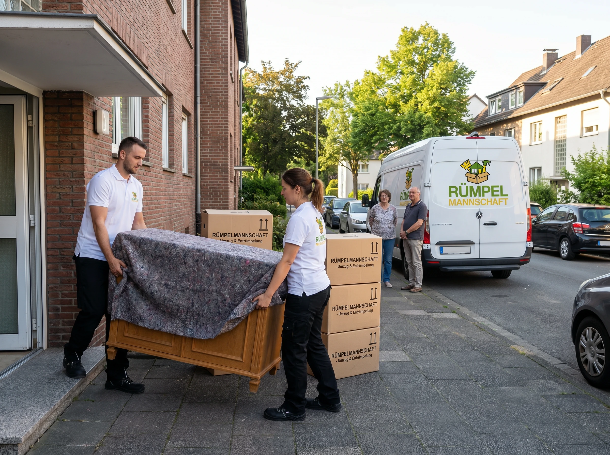 RM Team bei Räumung mit Kartons in Erkrath