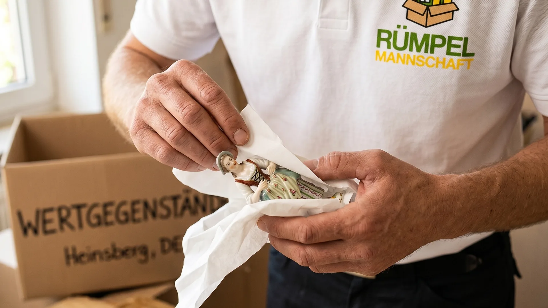 Wertstoffsortierung mit Karton bei fachgerechter Entrümpelung Heinsberg