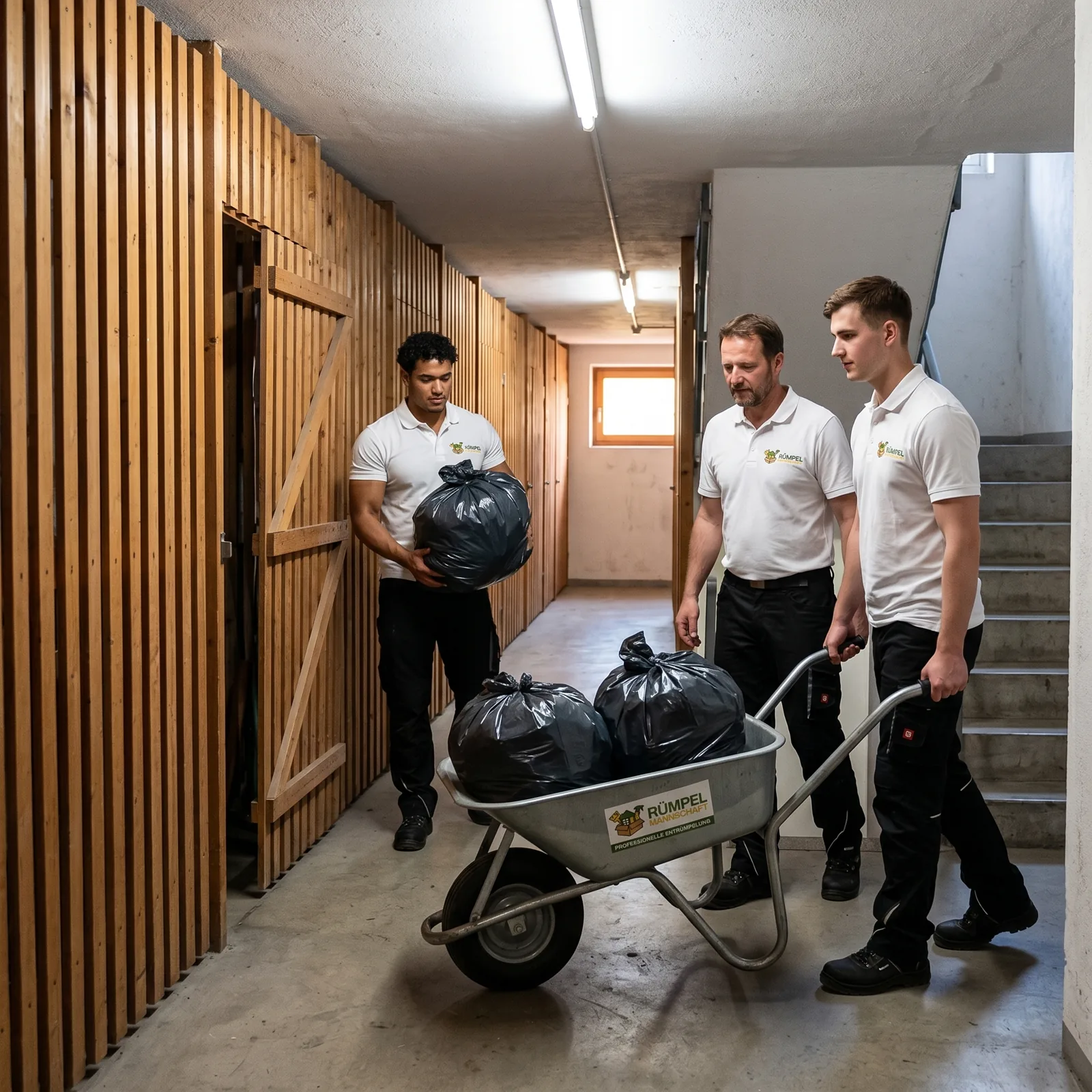 Eingespieltes Team räumt den Keller schnell und effizient in NRW
