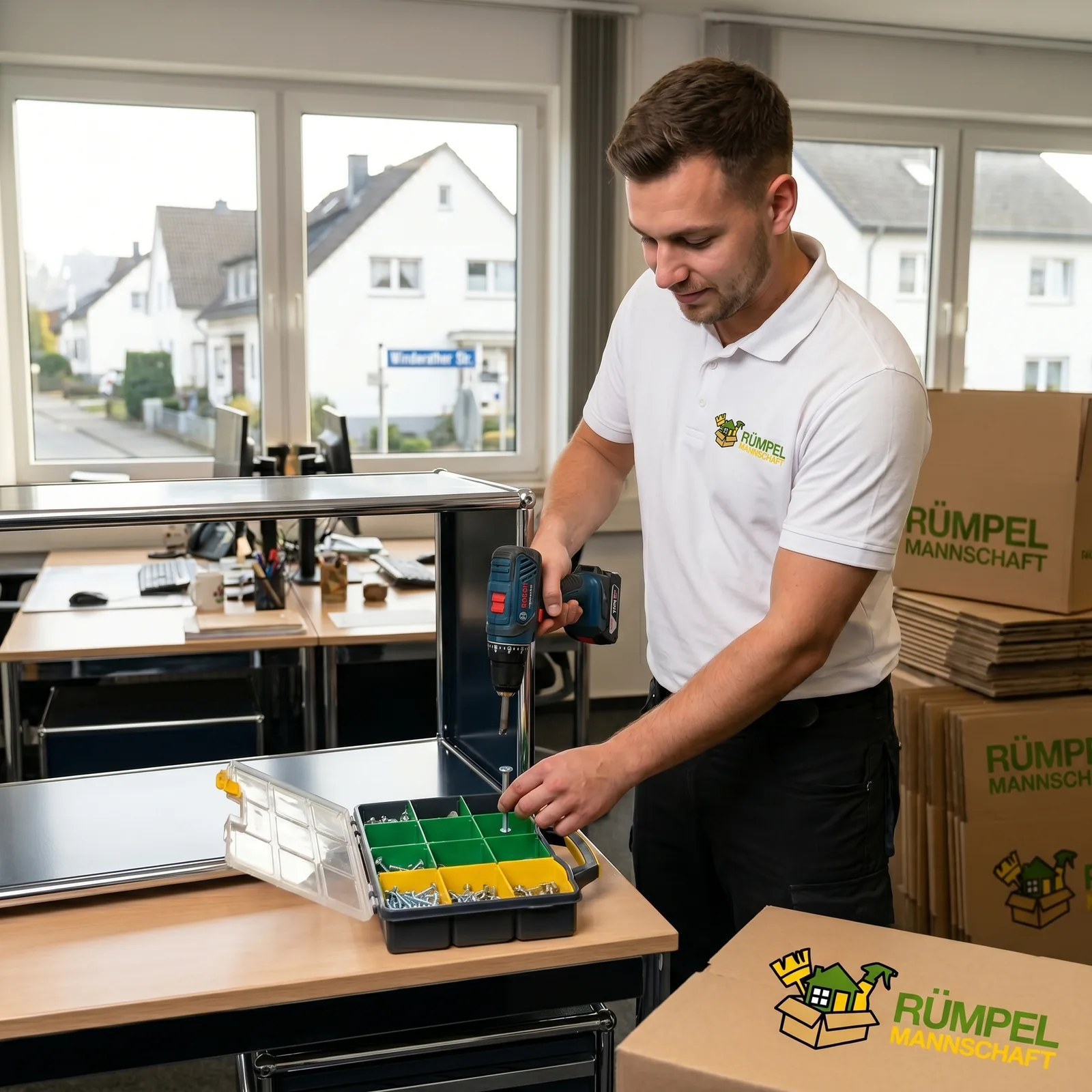 Geräumtes Büro nach Gewerbeauflösung in Köln durch die Rümpelmannschaft