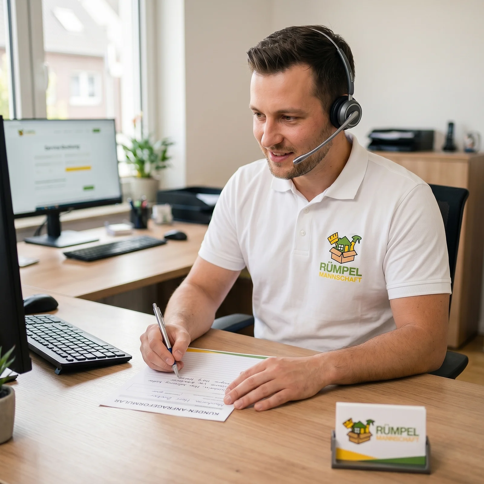 24/7-Erreichbarkeit mit Telefonberater und Anfrageformular für Entrümpelung in Monheim am Rhein