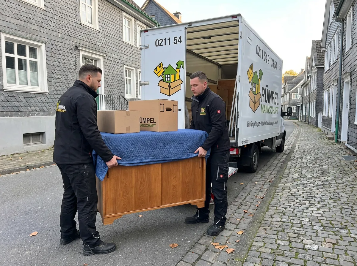 Start der Räumung in Remscheid mit dem Team der Rümpelmannschaft