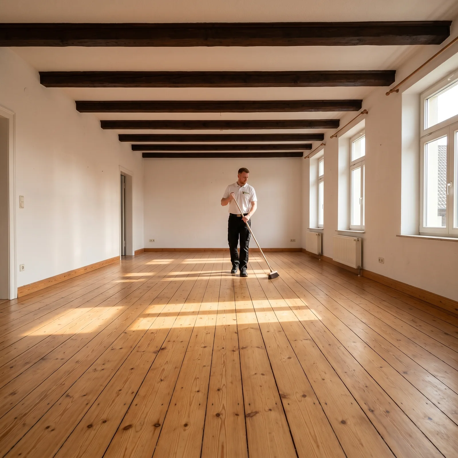 Besenrein übergebener Flur im Bauernhaus nach der Entrümpelung in Rommerskirchen