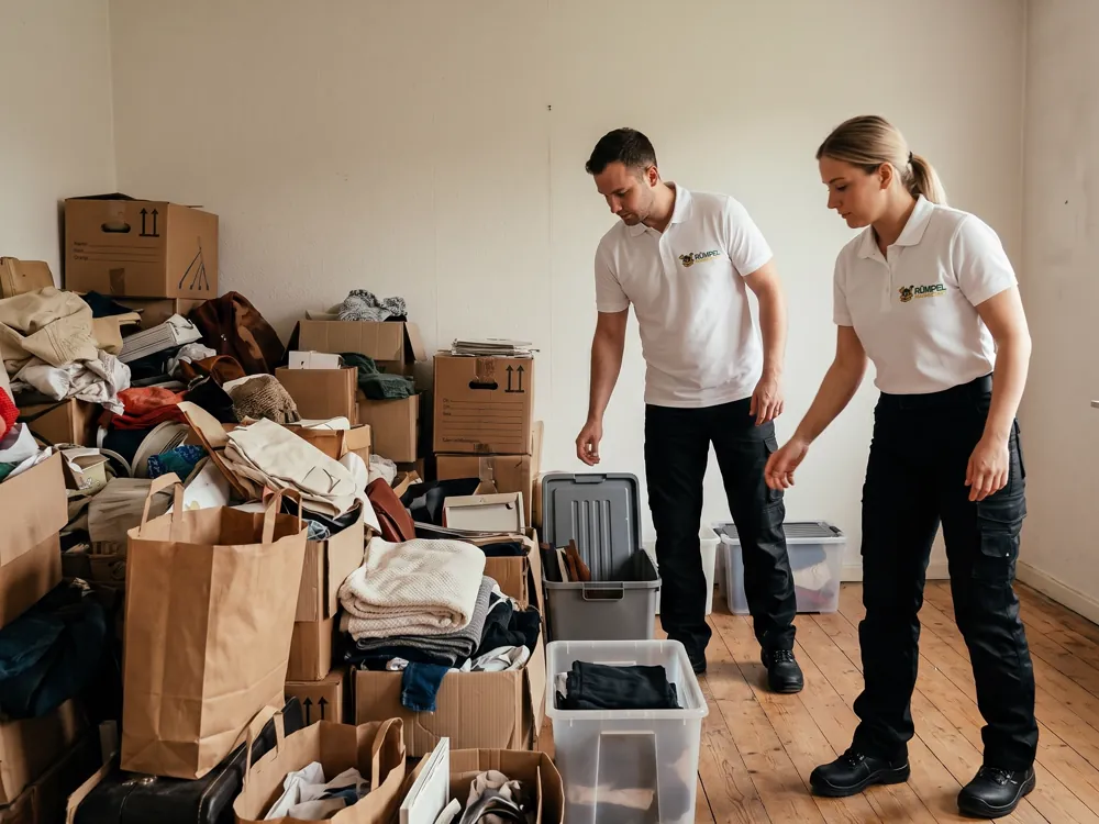 Rümpelmannschaft-Team räumt diskret und respektvoll eine Messie-Wohnung
