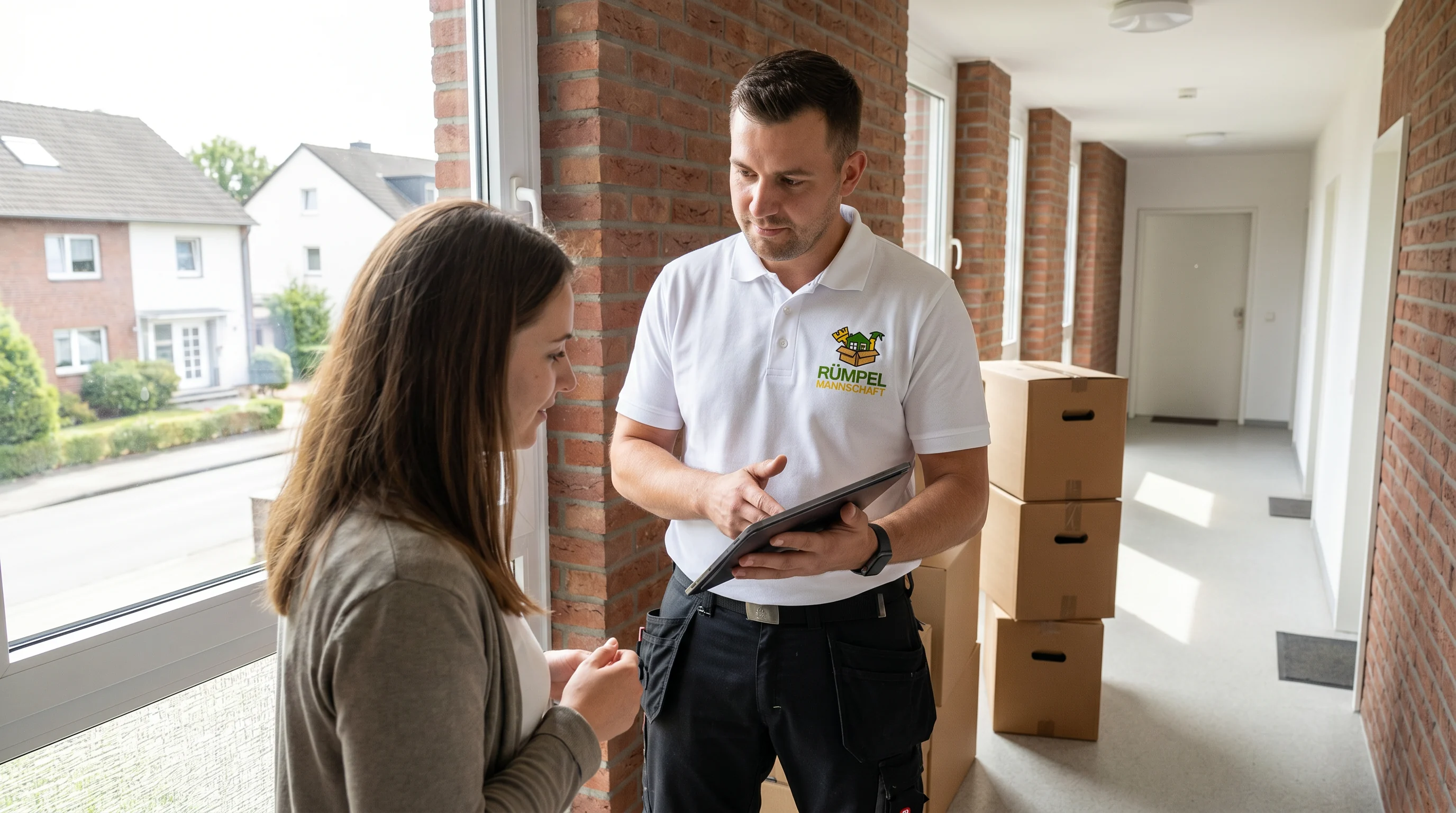 Verbindliches Festpreisangebot per Tablet bei Entrümpelung in Wegberg